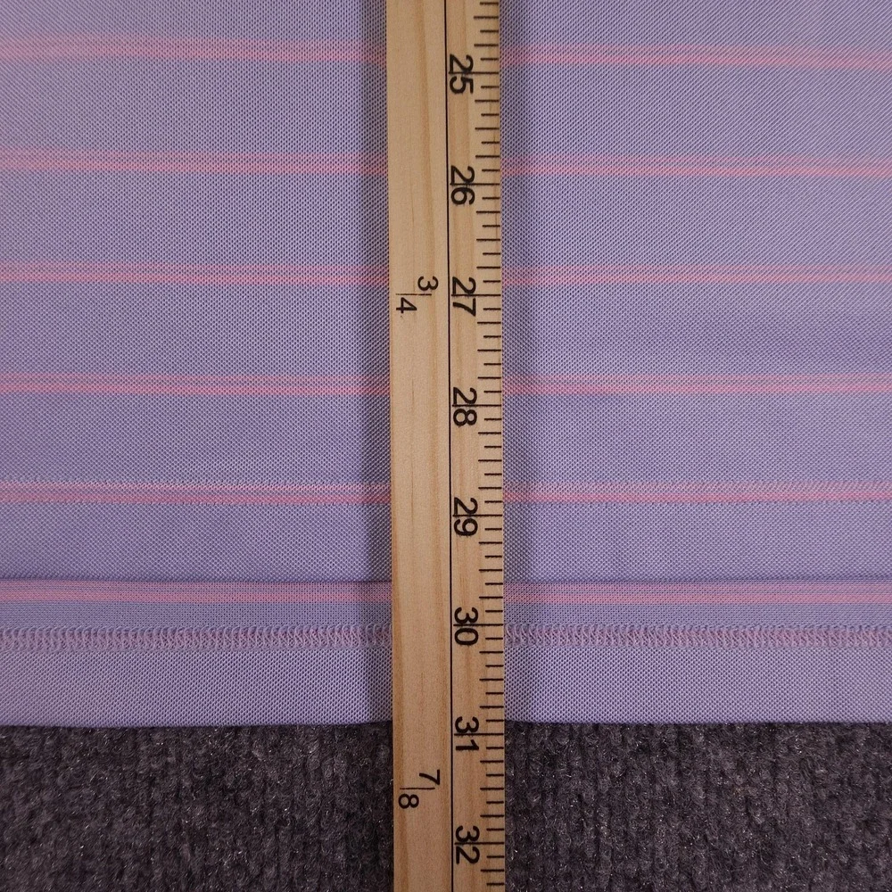 Turtleson‎ Polo Shirt Mens XL Lavender Pink Striped Vesper Golf Performance Flex
